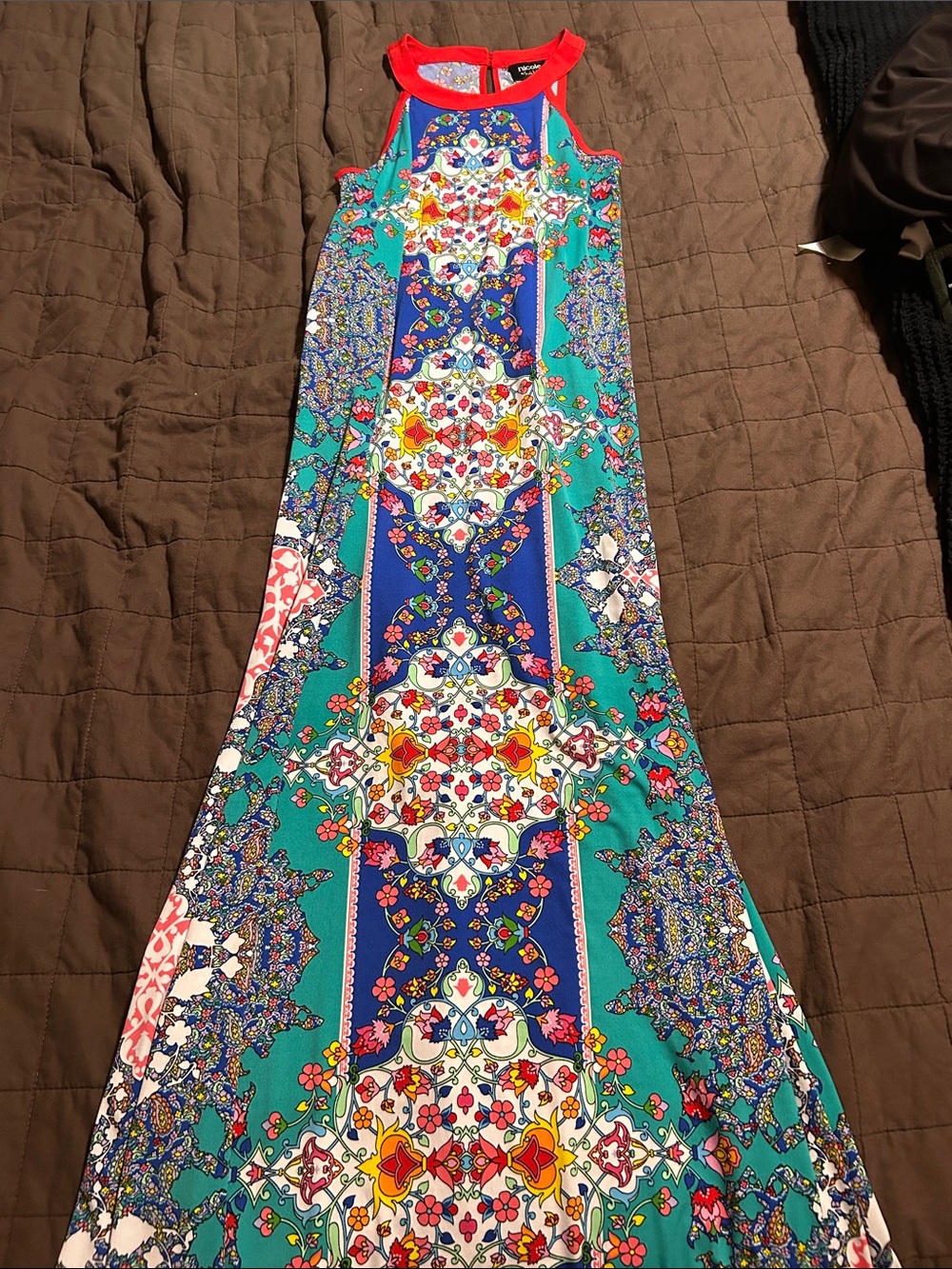 Nicole Turquoise and Blue Multicolor Maxi Dress